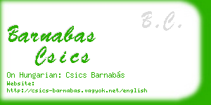 barnabas csics business card
